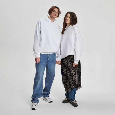 Худи оверсайз унисекс FUSION, белый, размер M/L