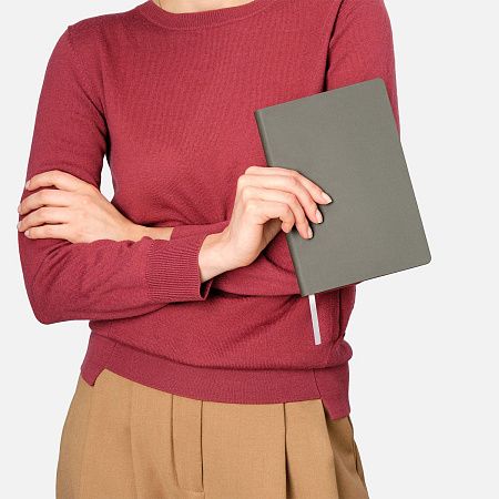 Ежедневник Латте софт-тач (Latte soft touch) недатированный, серый/красный