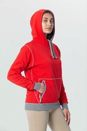 Двусторонняя толстовка Revers, серая с красным, размер XS