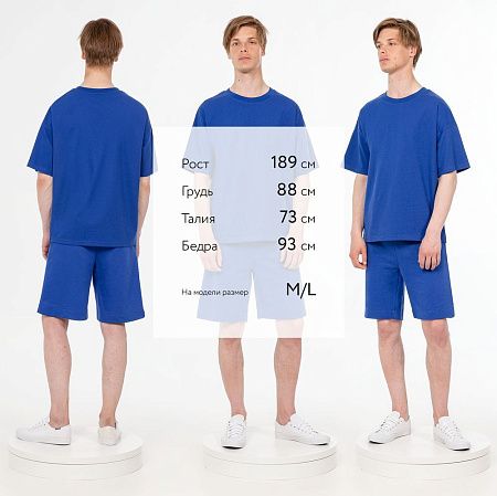 Футболка унисекс оверсайз T3, синяя, размер M/L