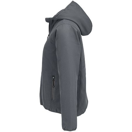 Куртка софтшелл с капюшоном женская Falcon Women, темно-серая, размер XXL