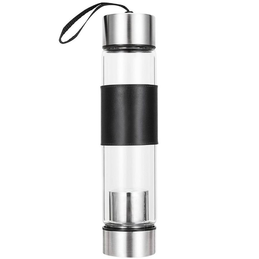 Термос стеклянный с инфьюзером Modulus, чёрный