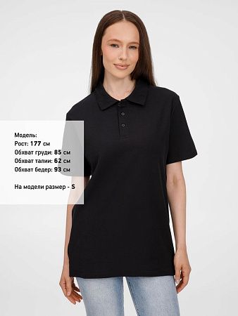 Рубашка поло унисекс Tervise, черная, размер S