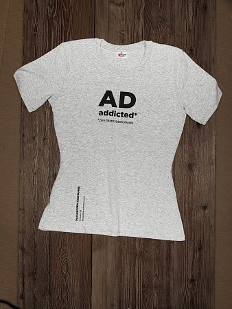 Футболка женская T-bolka Stretch Lady, серый меланж, размер S v2