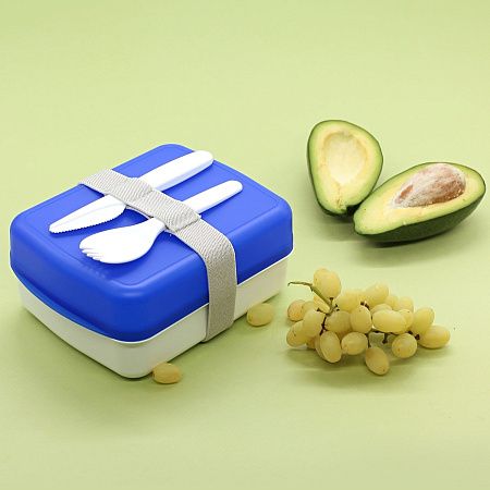 Ланч-бокс Lunch Blue line со столовыми приборами