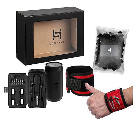 Подарочный набор «Новатор»: набор инструментов, магнитный браслет, арахис с икрой