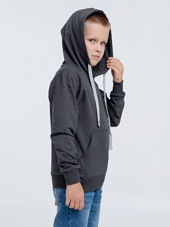 Толстовка с капюшоном детская Kirenga Kids, темно-серая (графит), размер 12 лет (142-152 см)
