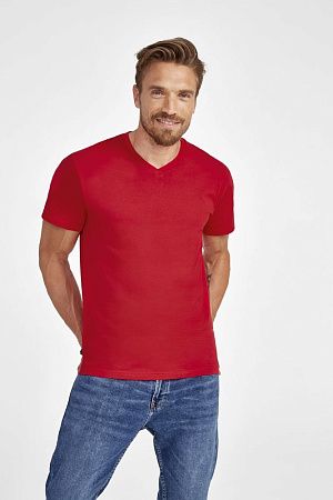 Футболка мужская с V-образным вырезом Victory 150, красная, размер M