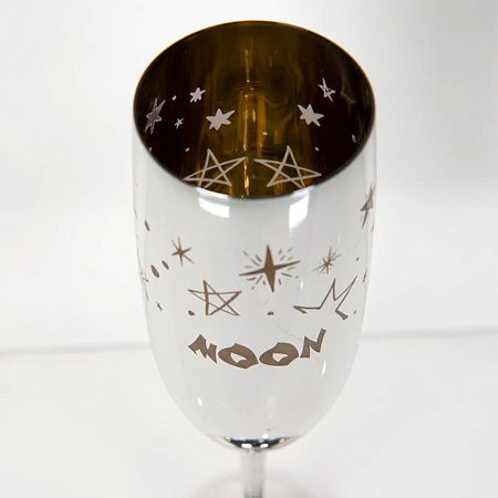 Бокалы для шампанского MOONSUN (2шт), золотой и серебяный, 26,5х25,3х9,5см, стекло