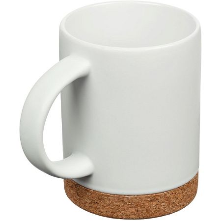 Кружка с пробковой подставкой Corky, серая