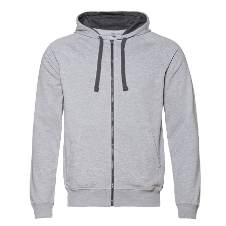 Толстовка мужская STAN с капюшоном на молнии футер без начёса 260, 61, Серый меланж,  (50/60)  (46/S)