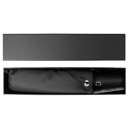 Зонт складной автоматический,  Forest Lotus, диаметр 100 см, радиус 23 дюйма, 9 панелей, в подарочной коробке, черный