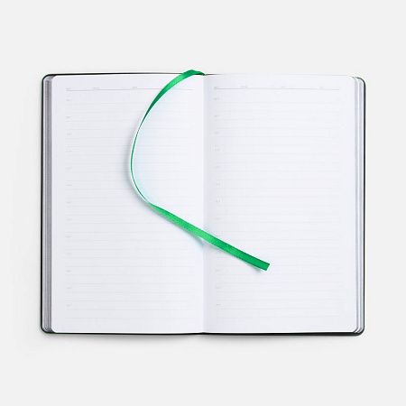 Ежедневник Trait, недатированный, черный с зеленым