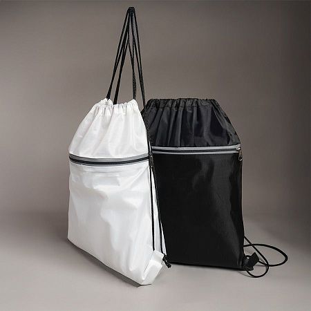 Рюкзак мешок  "Shift" со светоотражающей молнией, белый, 36*41 см, полиэстер 210D