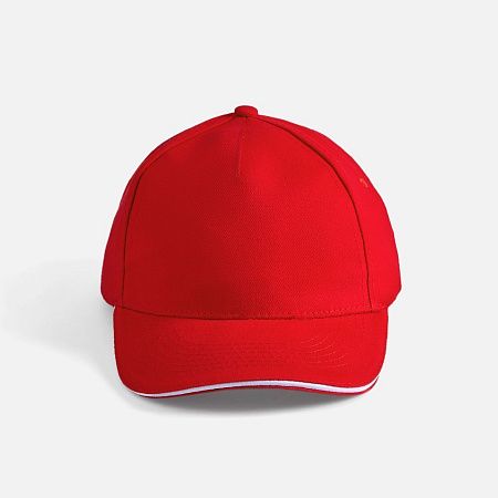 Бейсболка Long Beach, красная с белым