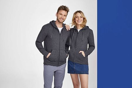 Толстовка женская на молнии с капюшоном Seven Women, серый меланж, размер S