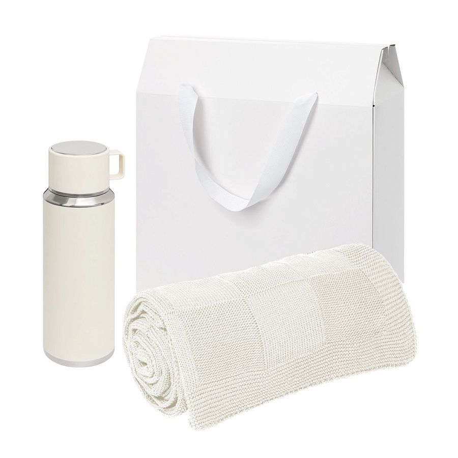 Подарочный набор Осло (Oslo), бежевый (плед, термос)