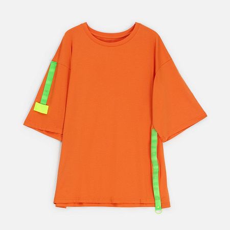 Футболка унисекс оверсайз Street Vibes, оранжевая, размер XS/S