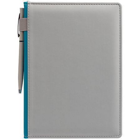 Ежедневник Spain Shall на заказ, недатированный, серый с бирюзовым