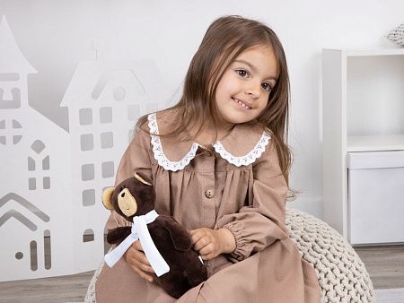 Мягкая игрушка Beastie Toys, мишка с белым шарфом