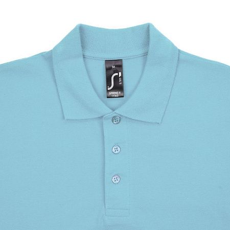 Рубашка поло мужская Spring 210, бирюзовая, размер M