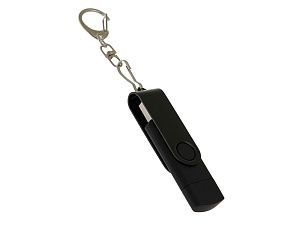 USB 3.0- флешка на 64 Гб с поворотным механизмом и дополнительным разъемом Type-C