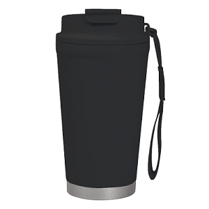 Термокружка Alba металлическая, 410 мл, черная с серебром