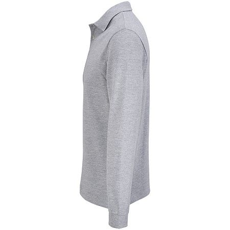 Рубашка поло унисекс с длинным рукавом Pacific LSL, серый меланж, размер 5XL