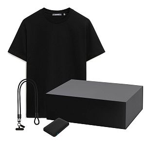 Набор с одеждой KRIS (футболка, аккумулятор, кабель-ланьярд), черный, XL