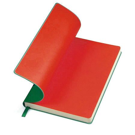 Ежедневник недатированный "FunkyPlan", 130*210 мм, зеленый, красный форзац, в линейку