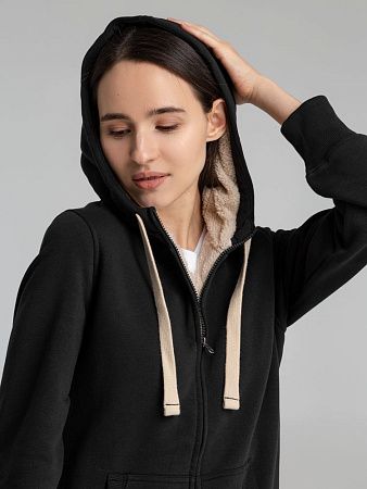Толстовка унисекс на молнии Sherpa 280, черная, размер S