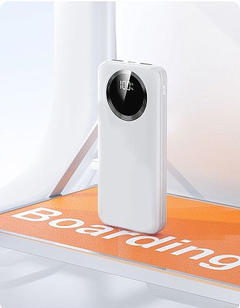 Зарядное устройство "Phantom" 10000 mAh с 4мя встроенными кабелями и цифровым индикатором заряда