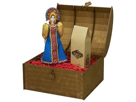 Подарочный набор: кукла фарфоровая, чай "Малина с мятой"