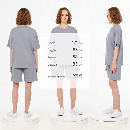 Футболка унисекс оверсайз T3, серая, размер XL/2XL