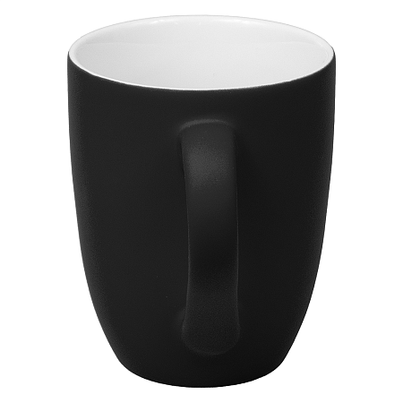 Кружка фарфоровая Casa Grande Tulip Soft софт тач, черная/белая, 350 мл