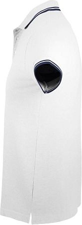 Рубашка поло женская Pasadena Women 200 с контрастной отделкой, белая с синим, размер S