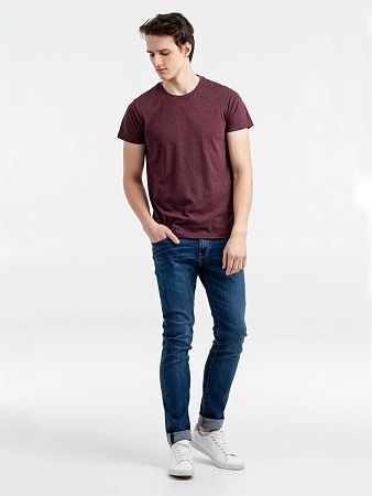 Футболка мужская Regent Fit 150, бордовый меланж, размер M