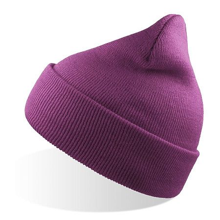 Шапка вязаная  двойная Wind-S, пурпурный, 100% переработанный полиэстер