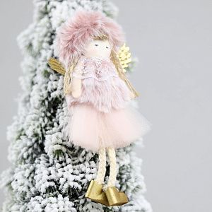 Новогоднее украшение рождественский ангел Бэгис, розовый