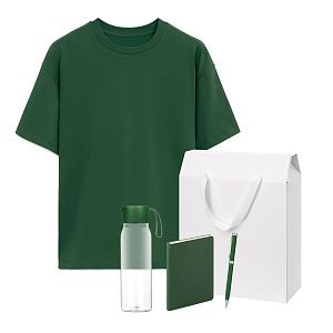 Набор с одеждой RUST (футболка, бутылка, ежедневник, ручка), зеленый 2, 3XL/4XL