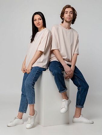 Футболка унисекс оверсайз Street Vibes, бежевая, размер M/L