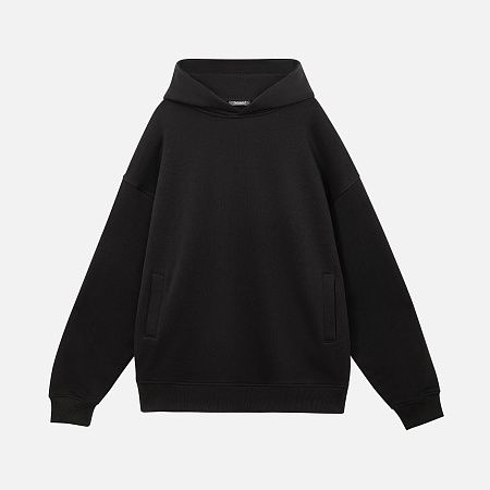 Худи оверсайз унисекс FUSION, черный, размер XS/S