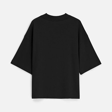 Футболка оверсайз унисекс T9, черная, размер XS/S