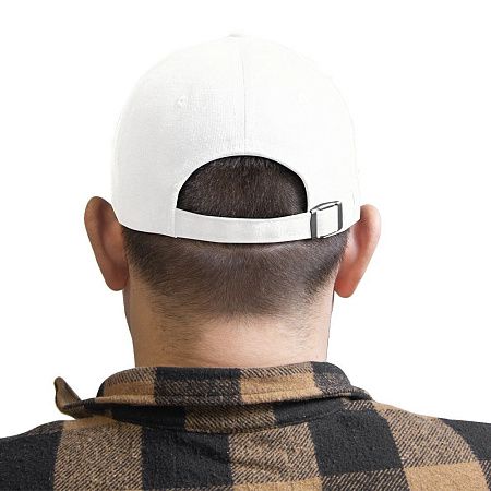 Кепка 5- панельная Oxford 300, c белым сендвичем, белая