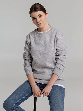 Свитшот унисекс King, серый меланж, размер S