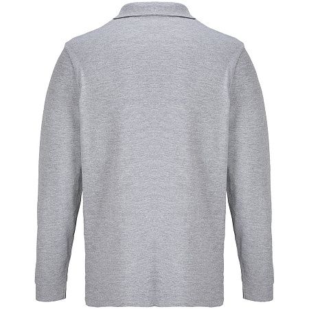 Рубашка поло унисекс с длинным рукавом Pacific LSL, серый меланж, размер 5XL