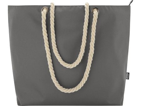 Пляжная сумка-холодильник Panama GRS из переработанных материалов с ручками-шнурками