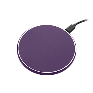 Беспроводное зарядное устройство с подсветкой 15W Аурис (Auris), фиолетовое