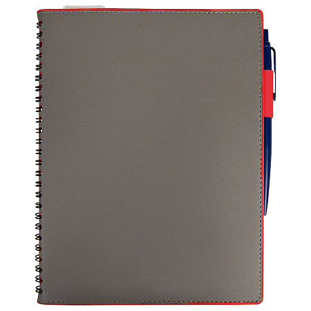 Ежедневник Flexy Verde Sivilia B5 на пружине, серо-красный, недатированный, в гибкой обложке