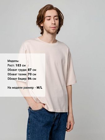 Футболка унисекс оверсайз Street Vibes, бежевая, размер M/L